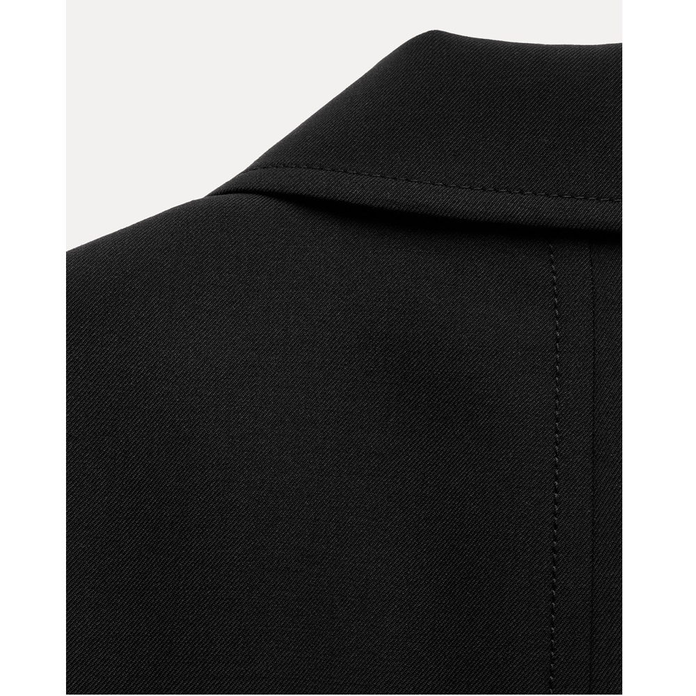 Zara Wool Blend Frock Coat Jacket Lapel collar ZW Collection Black size S NWT - Picture 9 of 16